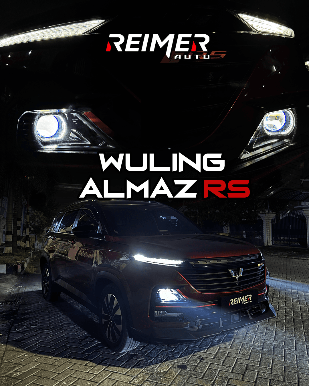 Truk dengan upgrade light bar LED penuh